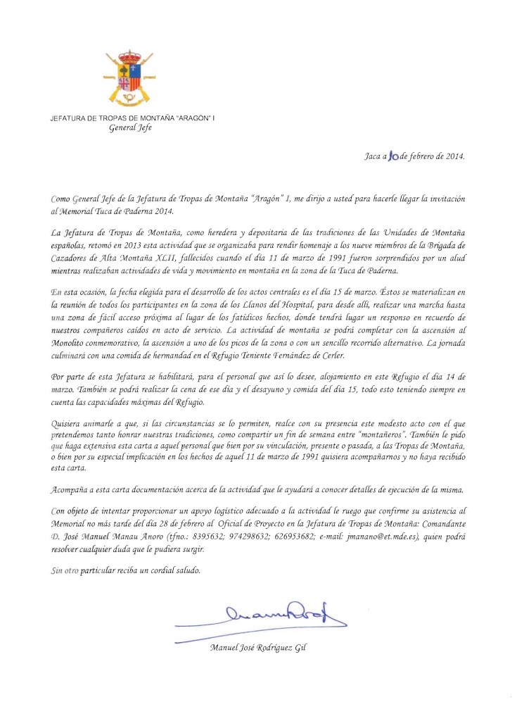 Invitación Tuca de Paderna (Carta)