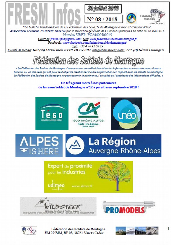 FRESM INFOS n°08 du 29 juillet 2018